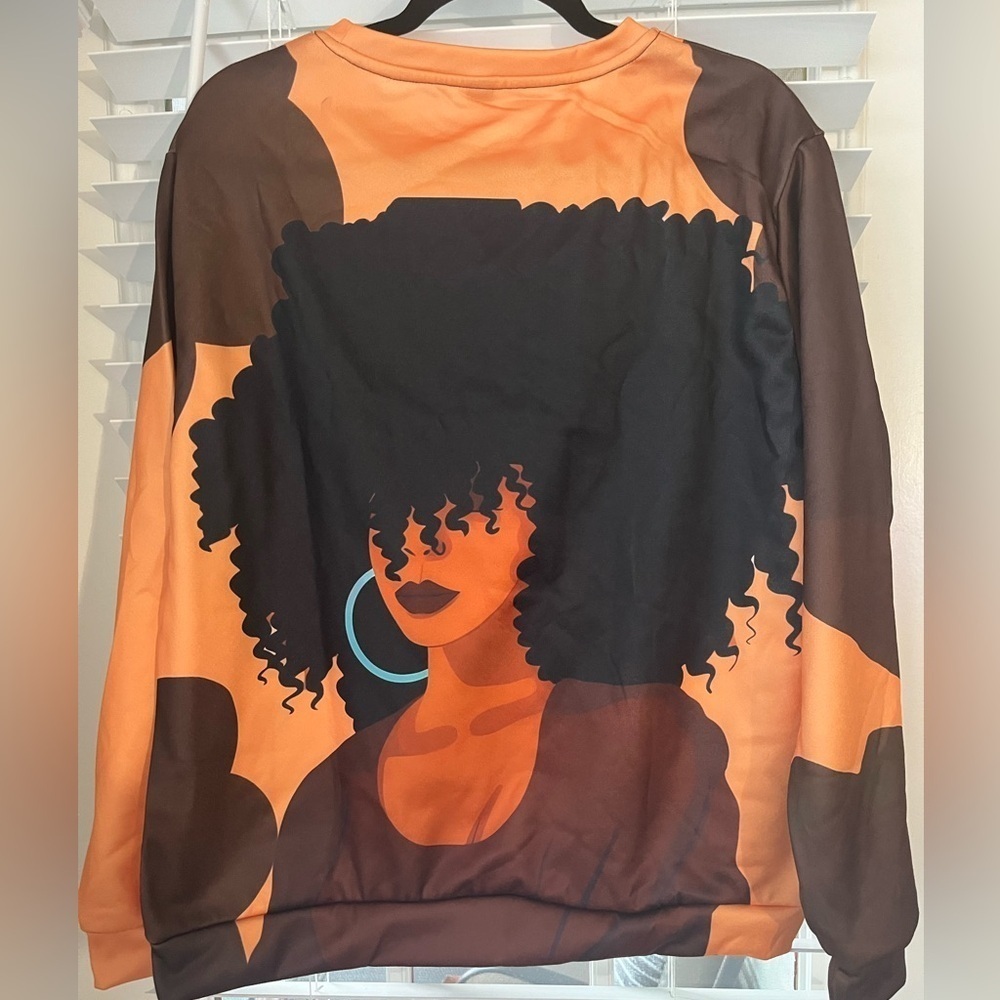Orange and Black Graphic Sweatshirt - Picture 3 of 4